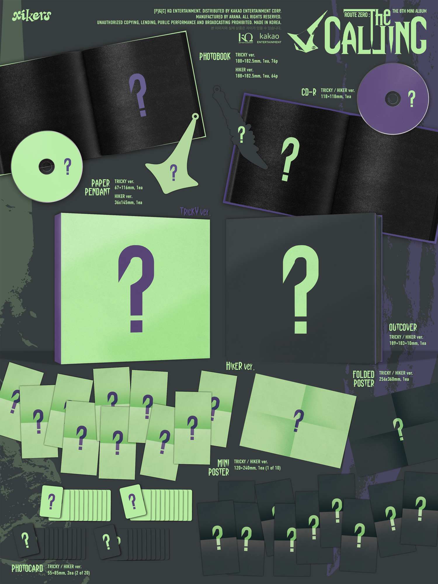 xikers 8TH MINI ALBUM 'ROUTE ZERO : The CALLING' ⽇本輸⼊盤販売